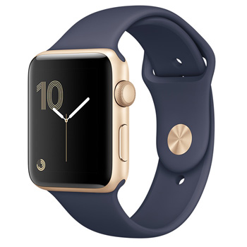 Apple Watch Series 2 42mm Gold Aluminum Case with Midnight Blue Sport Band