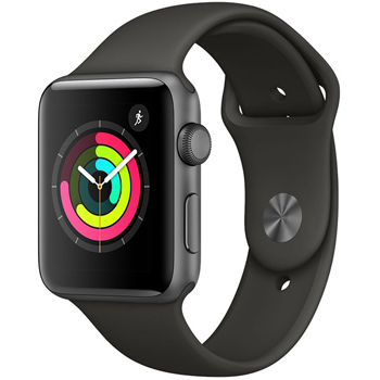 Apple Watch Series 3 38mm Space Gray Aluminum Case with Gray Sport Band