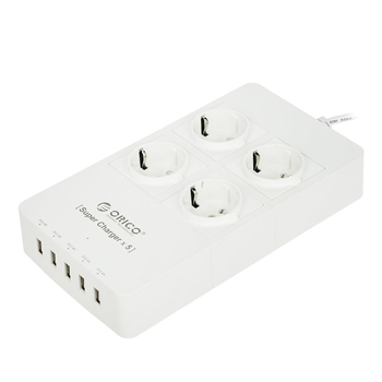 Orico 4 AC Outlets with 5 USB Port Charger HPC-4A5U-EU عکس اصلی