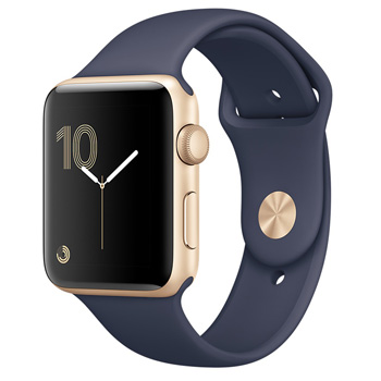 Apple Watch Series 2 38mm Gold Aluminum Case with Midnight Blue Sport Band