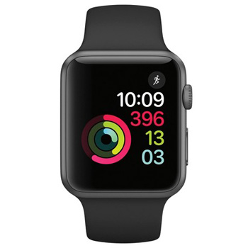 Apple Watch Series 1 38mm Space Gray Aluminum Case with Black Sport Band