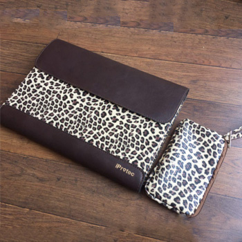 iProtec Leopard Motion Leather Surface Book Cover