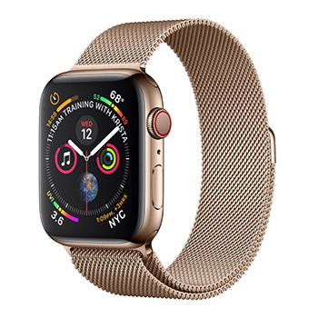 Apple Watch Series 4 44mm Gold Aluminum Case with Gold Milanese Loop