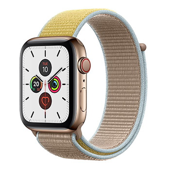 Apple Watch Series 5 40mm Gold Stainless Steel Case with Sport Loop Camel Band