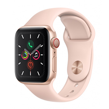 Apple Watch Series 5 44mm Gold Aluminum Case with Pink Sand Sport Band