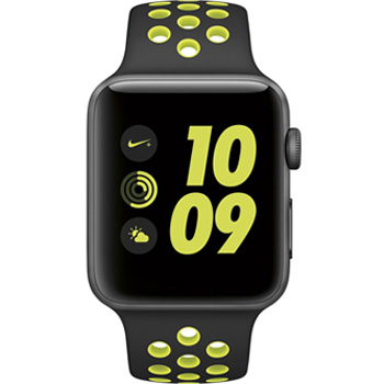 Apple Watch Nike  38mm Space Gray Aluminum Case with Black/Volt Sport Band