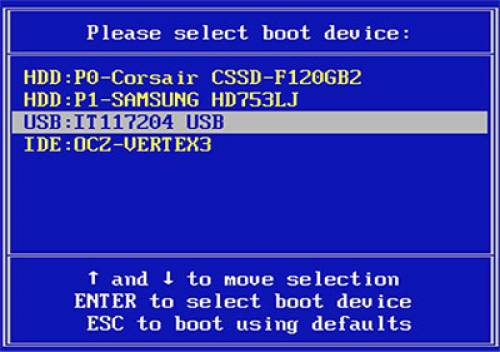 boot menu