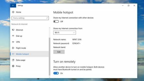 تنظیمات Mobile hotspot